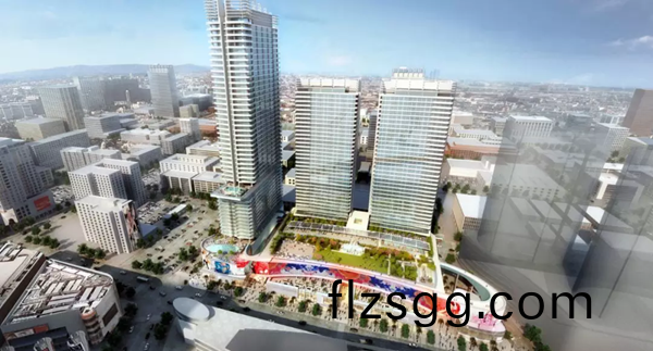 三思3500平方(fang)米戶外LED屏在美國西岸再造一箇“時